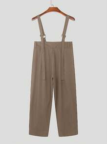 INCERUN Fashion Men Sleeveless Strappy Jumpsuits Harem Pants Casual Solid Long Bib Dungarees Rompers Cargo Overalls - 卡其色 - 查看 4