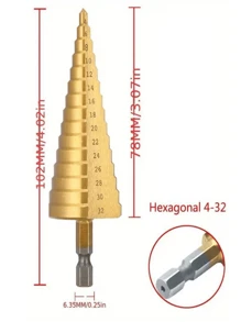 Titanium Coated High Speed Steel Stepped Drill Bit Set - Upgrade Your Drilling Capability Suitable For Wood And Metal! - Multicolor - View 8