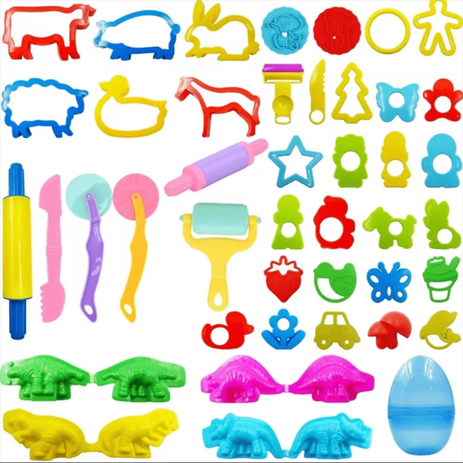1-10pcs Colorful Plasticine Modeling Tools, Drawing Templates, Plasticine Accessory Gift Set