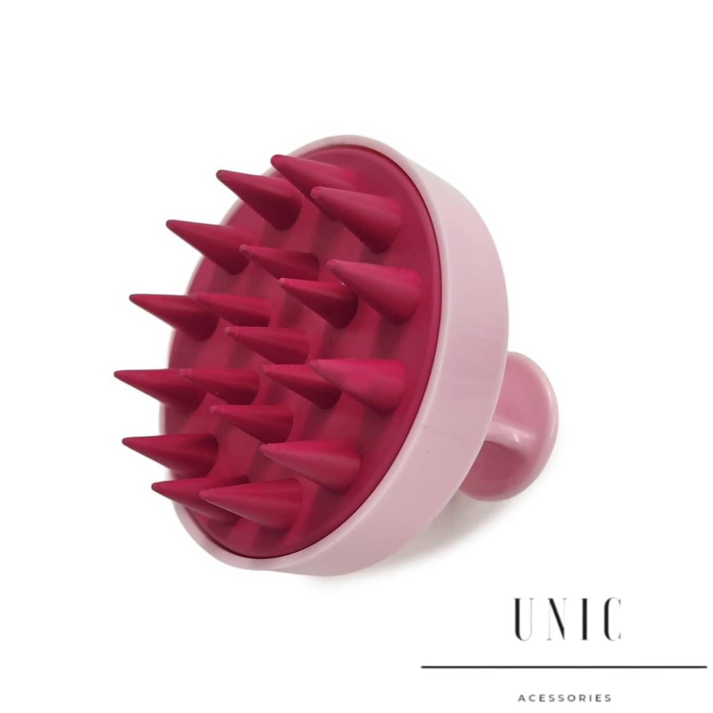 Anti-Hair Loss Silicone Hair Massage Brush - 紫紅色 - 查看 1