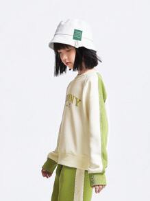 Annil Girls' Sweatshirt For Spring, In A Casual Sporty Style, Warm, With Cute Printed Long Sleeves. - White - View 2