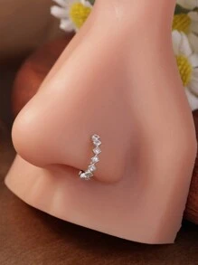 KARYOKO 1 件时尚闪亮方晶锆石鼻环适合女士和女孩中性鼻环饰品简约设计金色银色鼻环 8 毫米 - 1# - 查看 13