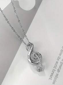 1pc Elegant & Fashionable Copper Music Note Pendant Necklace - Grace - View 3
