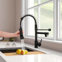 Holtter Home Design Gourmet Single Lever Kitchen Tap Matte Black 50 Cm