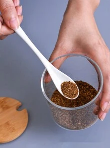 2/4/6 件陶瓷咖啡勺套装，白色小勺，适用于咖啡、茶、酸奶、酱汁和甜点、冰淇淋，茶匙，可用洗碗机清洗，4.7 英寸，学校用品 - 白色 - 查看 6