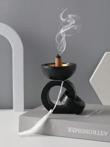 1 件树脂创意双环流苏香炉，节日装饰香座，客厅、卧室、办公室、酒店、入口、桌面装饰的家居装饰，情人节、母亲节、感恩节庆祝派对的绝佳礼物 Rama 装饰 Rama - 彩色 - 查看 8