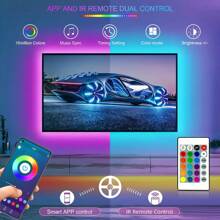 RGB LED Smart Lights With 25/50/100/130/200 Feet, Application And Remote Control, Christmas, Halloween Decorations, Suitable For Family And Friends Reunion, Bedroom, Atmosphere Creation, Party Holiday Decorations.