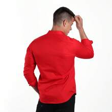 Camisa Lisa para Hombre - Muletta - Rojo - Ver 3