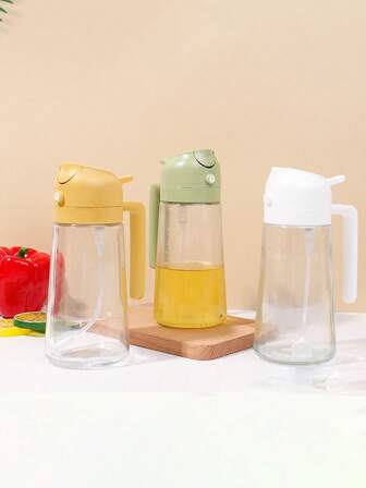 1pc Glass Sprayer - Dual-Use Dispenser For Pouring And Spraying - Leak-Proof Olive Oil Storage - Kitchen Seasoning Rack - Soy Sauce And Vinegar Sprayer - Kitchen Gadgets And Supplies