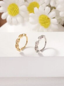 KARYOKO 1pc Shiny Cubic Zirconia Nose Ring For Women & Girls – Gold & Silver Spiral Hoop Nose Piercing Jewelry, 8mm - 1# - View 4