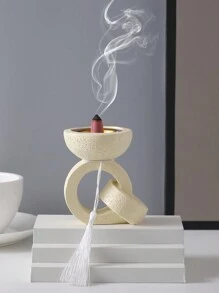 1 件树脂创意双环流苏香炉，节日装饰香座，客厅、卧室、办公室、酒店、入口、桌面装饰的家居装饰，情人节、母亲节、感恩节庆祝派对的绝佳礼物 Rama 装饰 Rama - 彩色 - 查看 6