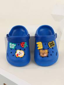 1 Par de Sandálias de Praia/Água Macias com Sola Antiderrapante Bege para Bebê/Criança Pequena com Decoração Bonitinha de Urso, Adequadas para o Verão