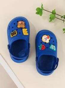 1 Par de Sandálias de Praia/Água Macias com Sola Antiderrapante Bege para Bebê/Criança Pequena com Decoração Bonitinha de Urso, Adequadas para o Verão