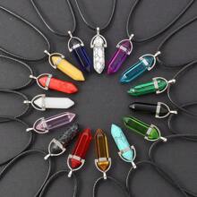 Crystal Necklace Hexagonal Gemstone Necklace Chakra Pendant Necklace - Hexagonal Column - View 1