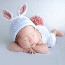2pcs Newborn Photography Prop Animal Costume Outfits, Classic Knitted Baby Shower Easter Gift Sthings For Girls/Boys