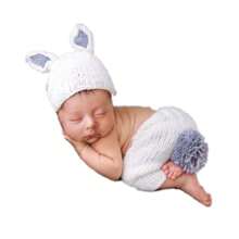 2pcs Newborn Photography Prop Animal Costume Outfits, Classic Knitted Baby Shower Easter Gift Sthings For Girls/Boys
