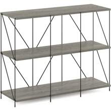 3-Tier Double Size Storage Display Rack, French Oak Grey/Black - Finn Oak - View 1