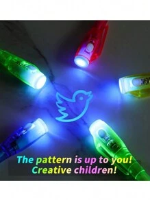 8pcs Upgraded Invisible Ink Pen Set With UV Light, Spy Pen, Magic Marker, Invisible Ink Pen, Ideal Gift For Kids Party, Easter, Christmas, Suitable For Writing Secret Messages, Party Favors - Random Color & Shape - Multicolor - View 6