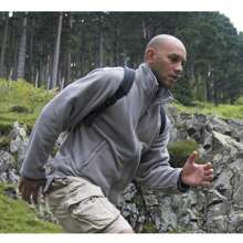 Result Mens High Grade Microfleece Horizon Showerproof Breathable Jacket (Light Grey) - 100% Polyester - Light Grey - View 2