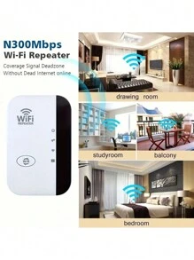 1 300Mbps 远程 WiFi 信号增强器中继器 - 扩展 WiFi 覆盖范围、可靠连接、 - 查看 1