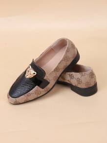 Kinder spitz zulaufende Lässig Kleider Flache Schuhe mit Blumen Patchwork Schlüpfen - Khaki - Übersicht 4