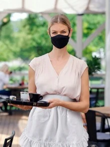 1 件白色短腰围裙，可爱复古半围裙女士服务员制服 - 女士腰围裙，厨房烹饪餐厅咖啡厅女仆围裙带口袋 - 彩色 - 查看 10