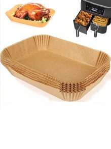 50/100pcs Baking Oven Paper, Rectangle Cooking Paper Sheets, Suitable For Bread, Potato, Toast, Pizza, Fried Chicken, French Fries, Roast Chicken, Nuggets, Pies, Suitable For Oven & Air Fryer, Heat Resistant, Waterproof, Oil Proof Back To School