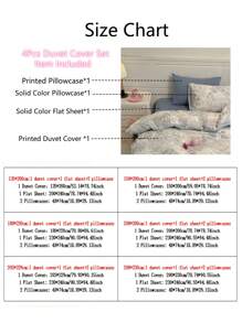 4pcs Mushroom Design Bedding Set, Cute Cartoon Polyester Printed Duvet Cover Set, Mushroom Rabbit Flower Pattern, Children's Bedding Set (1 Duvet Cover + 1 Bed Sheet + 2 Pillow Cases, No Filler)