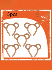 10pcs Bear Ear Plush Headbands, Cute Cartoon Ear Headbands, Fashionable Women's Headbands,Sweet Internet Celebrity Hair Band, Face Washing Headband,Suitable For Masquerade, Party, Birthday Party, Daily Dress Up, Photography, Cosplay (Brown)