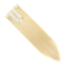 Extensions de cheveux clip rose de 22 pouces, 12 pièces par set, extension de cheveux longs droits synthétiques pour femmes et filles pour un usage quotidien