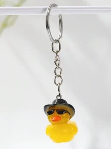2pcs Cute Duck Wearing Hat Design Keychain, Suitable For Hanging On Wallet, Keys, Party Favors, Gifts For Friends Car Accessories Bag Charm School Cartoon Goth Y2k