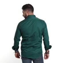 Plain Shirt For Men - Muletta - Dark Green - View 3