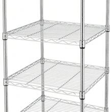 Estantería de alambre de 8 niveles con ruedas de 18x18x72.8 pulgadas, 8 estantes, estantería de almacenamiento de tubo de acero reforzado, estantes de despensa para almacenamiento, unidad de estantería ajustable, certificación NSF, cromada - Cromo - Ver 7