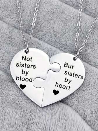 suteyi Best hjärtformade halsbandsset (2 delar), Friendship Smycken present, Non Biological Sisters BFF Halsbandsset