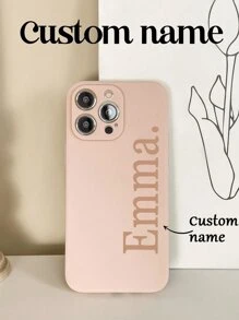 1pc Customized Name Phone Case, Personalized Name Design IPhone Phone Case, Customized Name IPhone Phone Case, Personalized Phone Case, Custom Image Phone Case, Anniversary Gift, Valentine's Day Gift, Birthday Gift, Wedding Gift, Mother's Day Gift, Father's Day Gift, Best Friend Gift, Compatible With Iphone 11/12/13/14/15promax