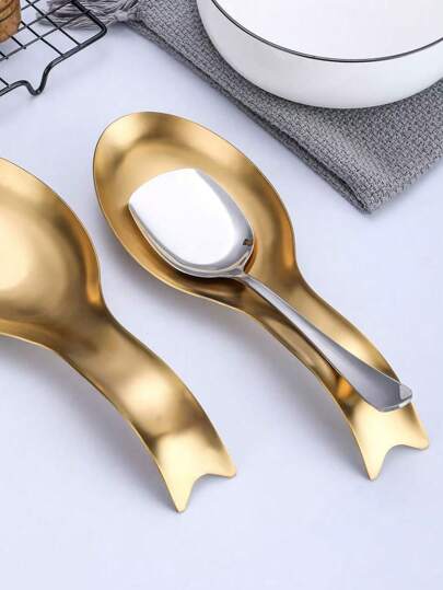 1 pieza Bandeja de apoyo para cucharón de acero inoxidable, herramienta de cocina para olla caliente, restaurante