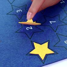 1 Stück Countdown-Kalender Deko Ramadan Mubarak Adventszeit Eid Mubarak wiederverwendbar Filz Wandhänger Heimdekoration (Blau/Lila)