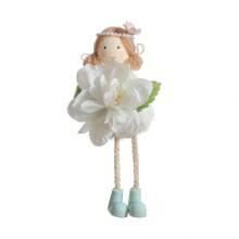 Flower Angel Decoration 4pcs 6.7inch Pastel Easter Fairy Hanging Ornaments Flower Angel Wings Fairy Tree Hanging Figurine For Home Spring Birthday Easter Party Decor