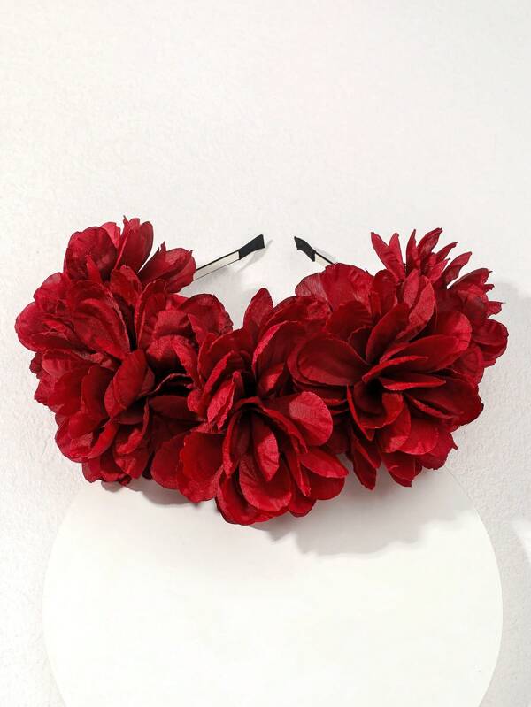 1 Peça Tiara de Cabelo de Ferro com Estampa Floral Boho, Acessórios de Cabelo com Flores Artificiais Versáteis para Mulheres, Faixa de Cabelo, Tiara de Cabelo