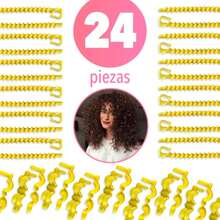Spiral For Permanent Curls Pack Of 24 Pcs - Defined Curls Hair - 黃色 - 查看 4