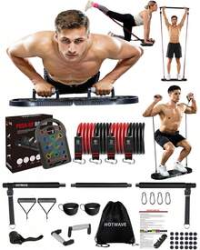 Tabla de flexiones 20 en 1, portátil y plegable, barra de flexiones para gimnasio en casa, manijas para flexiones en el suelo Equipo profesional de entrenamiento de fuerza para hombre y - a - Ver 2