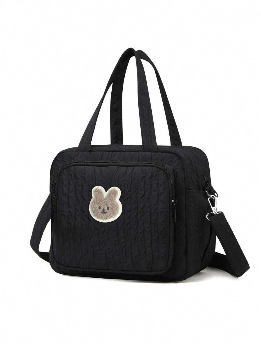 1pc Multifunctional Mom & Baby Bag, Lightweight Handbag With One Shoulder And Crossbody Strap, Large Capacity, Embroidered, Insulated Design For Mom On The Go