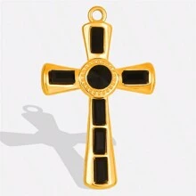 1 chiếc mặt dây chuyền hình thánh giá nhỏ nhắn, tinh tế, bằng thép không gỉ 304, đính đá và kim cương giả, dùng làm phụ kiện trang sức DIY, vòng cổ, bông tai, mạ vàng/bạc 18K. - S2027 - Xem 22