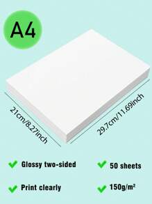 Giấy ảnh bóng cao cấp Wallizard A4 hai mặt, 150gsm, 1 gói 50 tờ, phù hợp với máy in phun - A4 - Xem 3