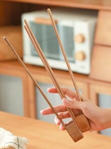 1/2 件 30 厘米竹钳/夹子，适用于烘焙、烧烤、面包夹、厨房用具 - 棕色 - 查看 6