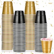 60/50/40/25/20/10 Pack 2oz Party Cups, Drinking Glasses, Tumblers, Shot Glasses, Ideal For Halloween Parties, Weddings, New Year Celebrations, Beer, Juice (Black, Gold, Pink, Red, Mini Cup Diameter 5cm, Height 5cm, Bottom 3cm) - Multicolor - View 1