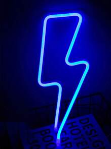 1pc Lightning Neon Light, Multi-Color Lighting, LED Atmosphere Lamp, Personalized Shaped Lamp For Room Decor, Bedside/Desk Decor, Boys Bedroom Decor, Powered By USB 5V 1A Or 3 AA Batteries (Batteries Not Included)