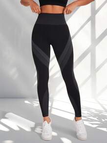 Quần tập yoga mùa hè cho nữ, quần legging cạp cao không đường may, kiểm soát bụng, nâng hông và mông, thoáng khí, quần tập thể dục, quần thể thao ngoài trời co giãn 4 chiều, bộ đồ tập thể dục cho nữ màu đen mùa xuân - màu đen - Xem 3