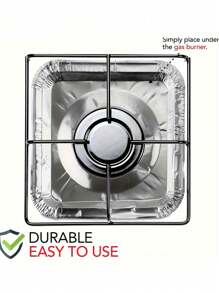 10 piezas/50 piezas, Cubiertas para hornilla, Forros de aluminio desechables para hornillas, Protectores de hornilla cuadrados de 8.5" resistentes al calor, Gruesas cubiertas para superficie de hornilla de gas, Utensilios de cocina, Suministros de cocina y suministros para el hogar - Multicolor - Ver 7