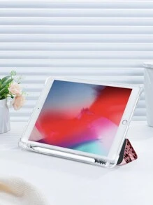 Capa protetora para tablet com estampa de leopardo rosa de 1 peça, compatível com iPad de 10,2 polegadas, iPad Pro 11 2021/2020/10ª geração, iPad Mini 4/5/6, Galaxy Tab A8 10,5 polegadas 2022, Matepad 10.4/Tab, com porta-lápis, antiqueda, capa para suporte de tablet